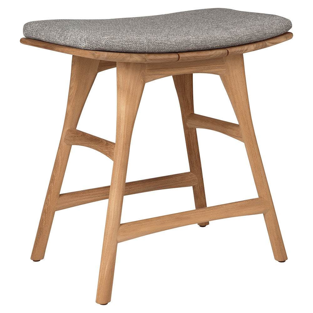 Osso Outdoor Stool - Teak, Mocha Cushion