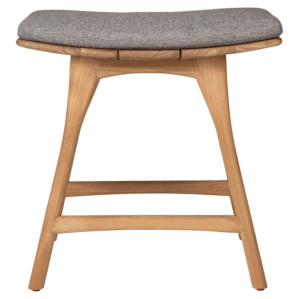 Osso Outdoor Stool - Teak, Mocha Cushion