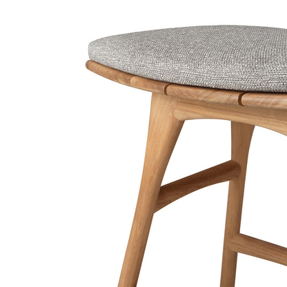 Osso Outdoor Stool - Teak, Mocha Cushion