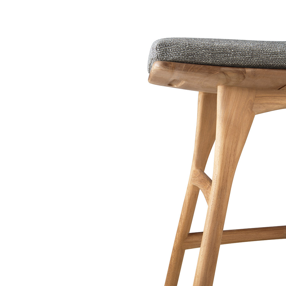 Osso Outdoor Stool - Teak, Mocha Cushion
