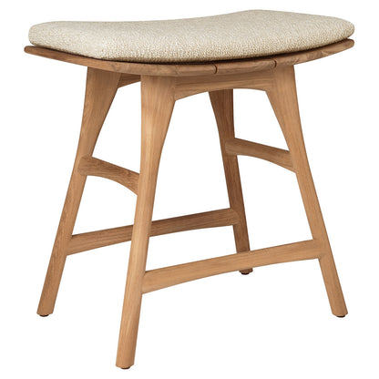Osso Outdoor Stool - Teak, Natural Cushion
