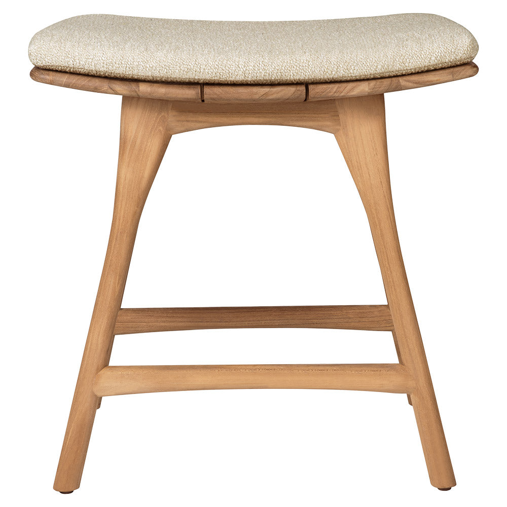 Osso Outdoor Stool - Teak, Natural Cushion