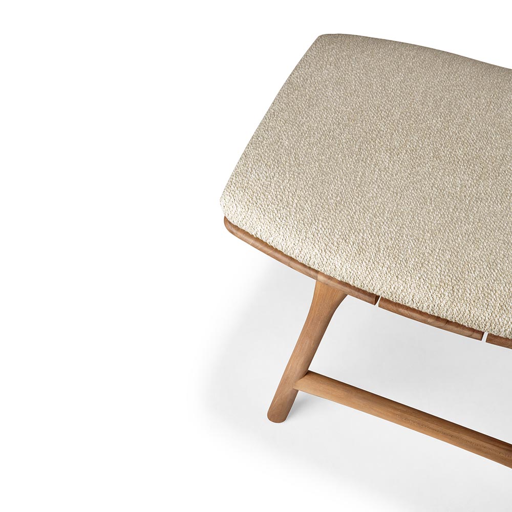 Osso Outdoor Stool - Teak, Natural Cushion