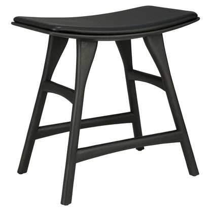 Osso Stool - Black Oak, Black Leather