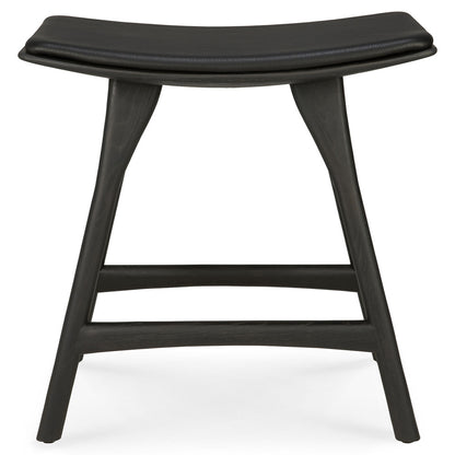 Osso Stool - Black Oak, Black Leather