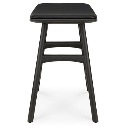 Osso Stool - Black Oak, Black Leather