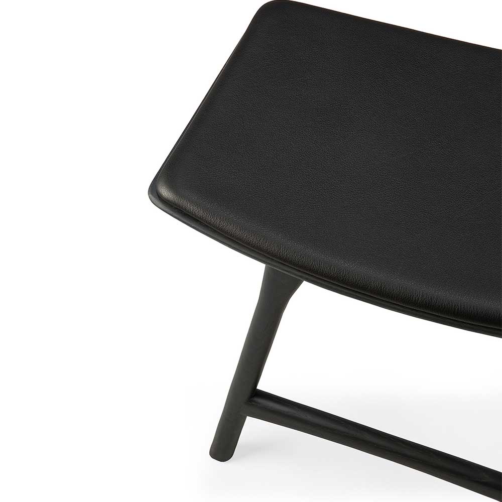 Osso Stool - Black Oak, Black Leather