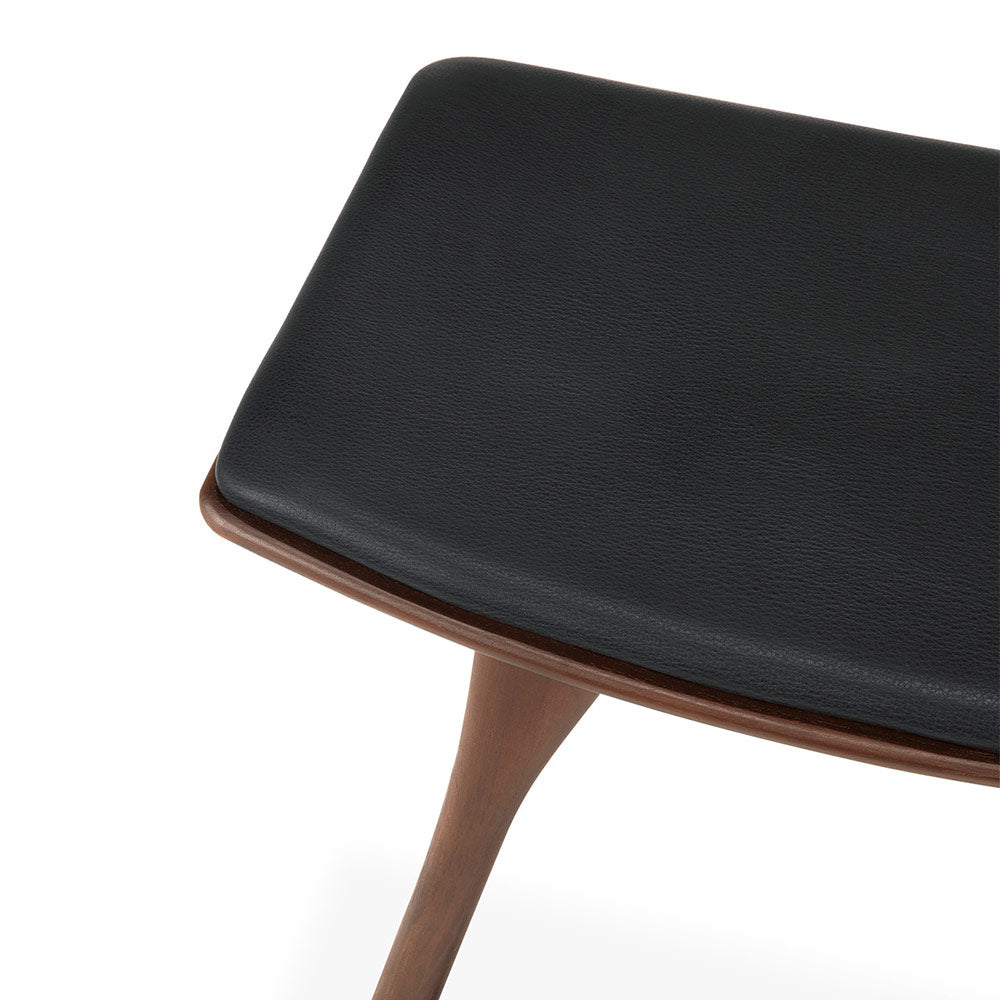 Osso Stool - Black Teak, Black Leather