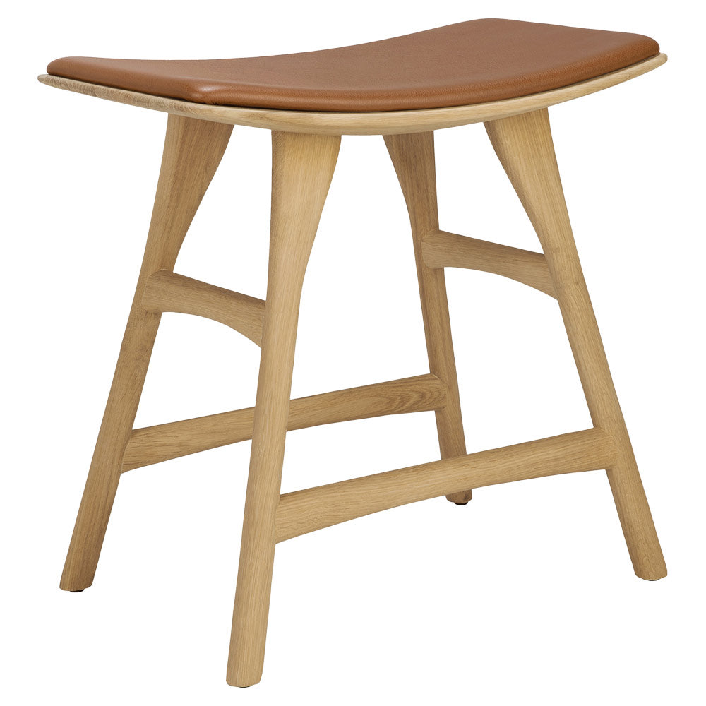Osso Stool - Oak, Cognac Leather