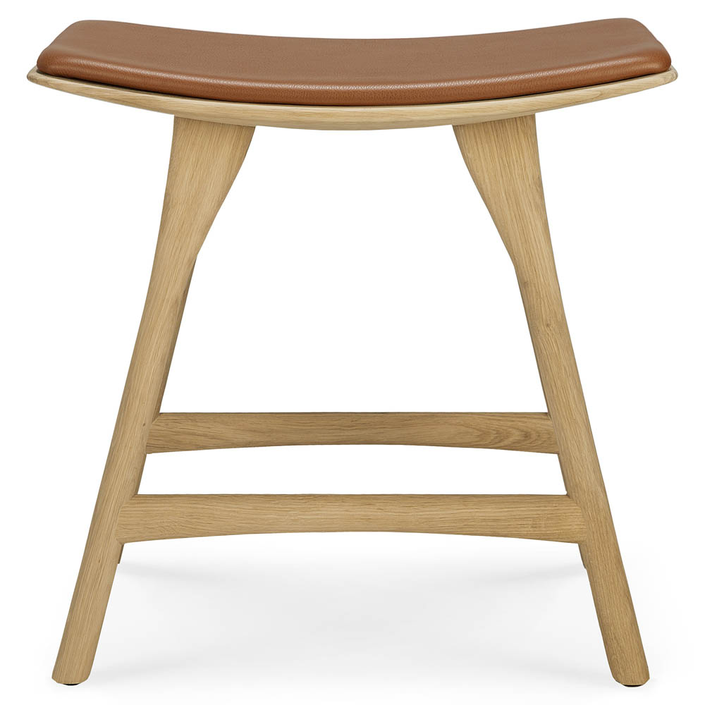 Osso Stool - Oak, Cognac Leather