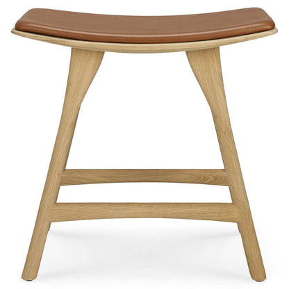 Osso Stool - Oak, Cognac Leather