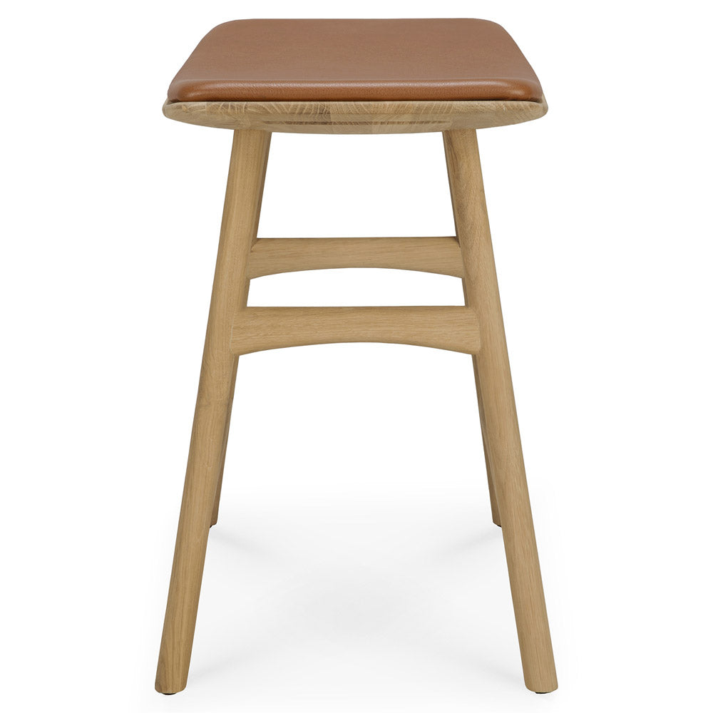 Osso Stool - Oak, Cognac Leather