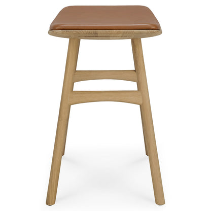 Osso Stool - Oak, Cognac Leather