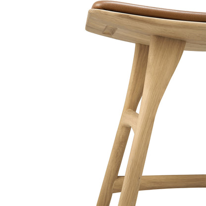 Osso Stool - Oak, Cognac Leather