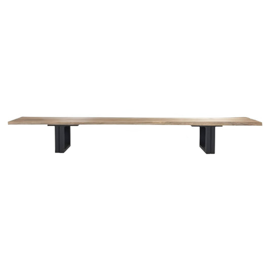 Otranto Bench - Teak, Black Aluminum Base