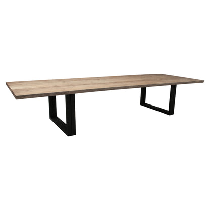 Otranto Low Dining Table - Teak, Black Aluminum Base