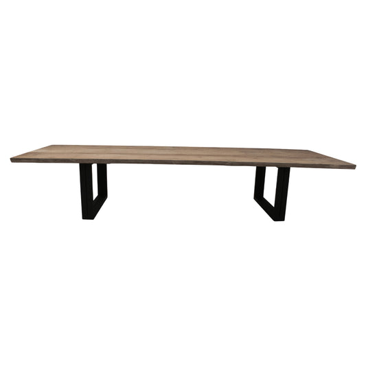 Otranto Low Dining Table - Teak, Black Aluminum Base