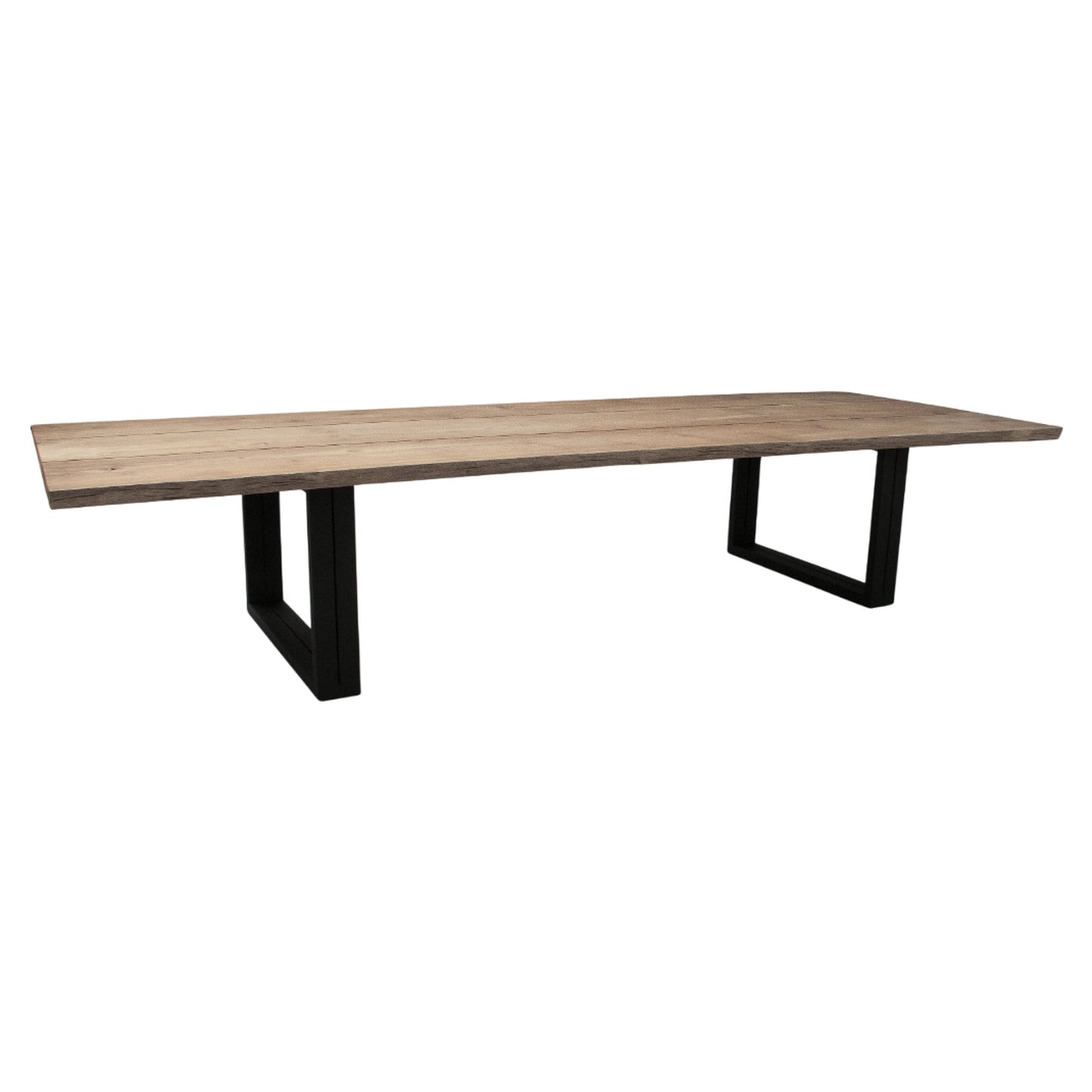 Otranto Low Dining Table - Teak, Black Aluminum Base