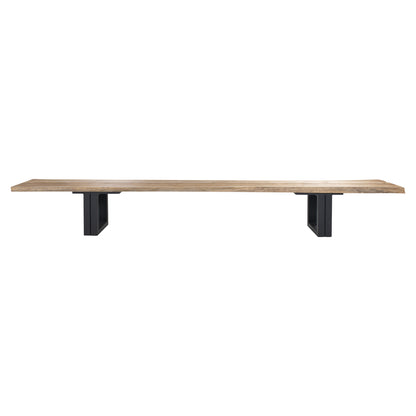 Otranto Rectangular Dining Table - Teak, Black Aluminum Base