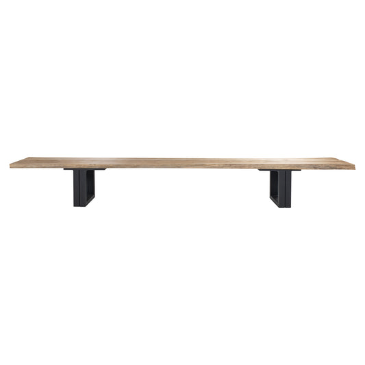 Otranto Rectangular Dining Table - Teak, Black Aluminum Base