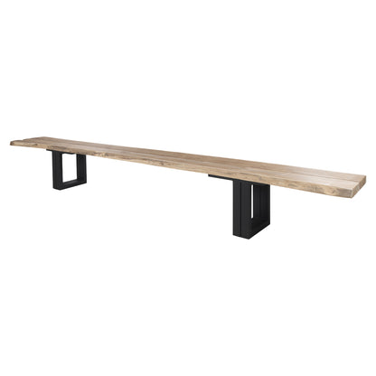 Otranto Rectangular Dining Table - Teak, Black Aluminum Base