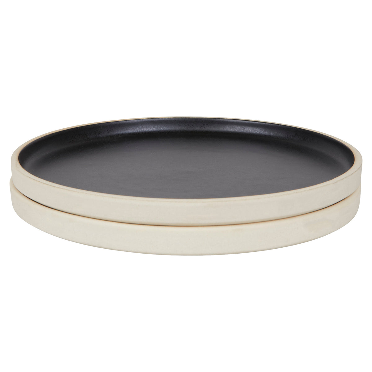 Otto Ceramic Plate Set of Two - Black, Large