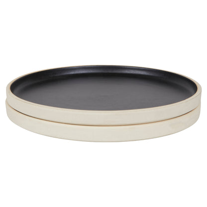 Otto Ceramic Plate Set of Two - Black, Large