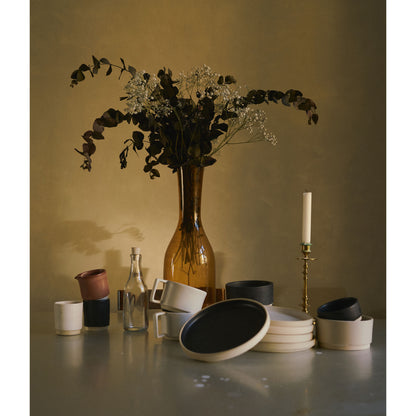 Otto Ceramic Plate Set of Two - Black, Large