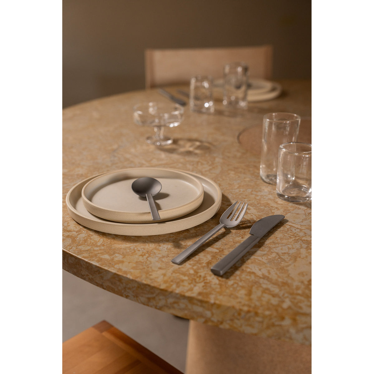 Otto Ceramic Plate Set of Two - Natural, Large