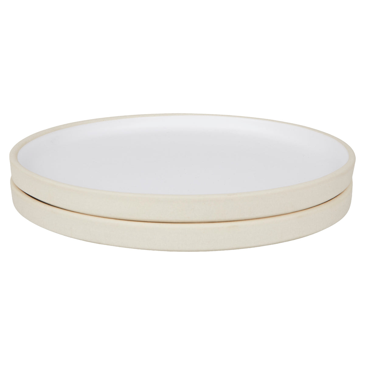 Otto Ceramic Plate Set of Two - White, Large