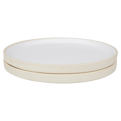 Otto Ceramic Plate Set of Two - White, Large