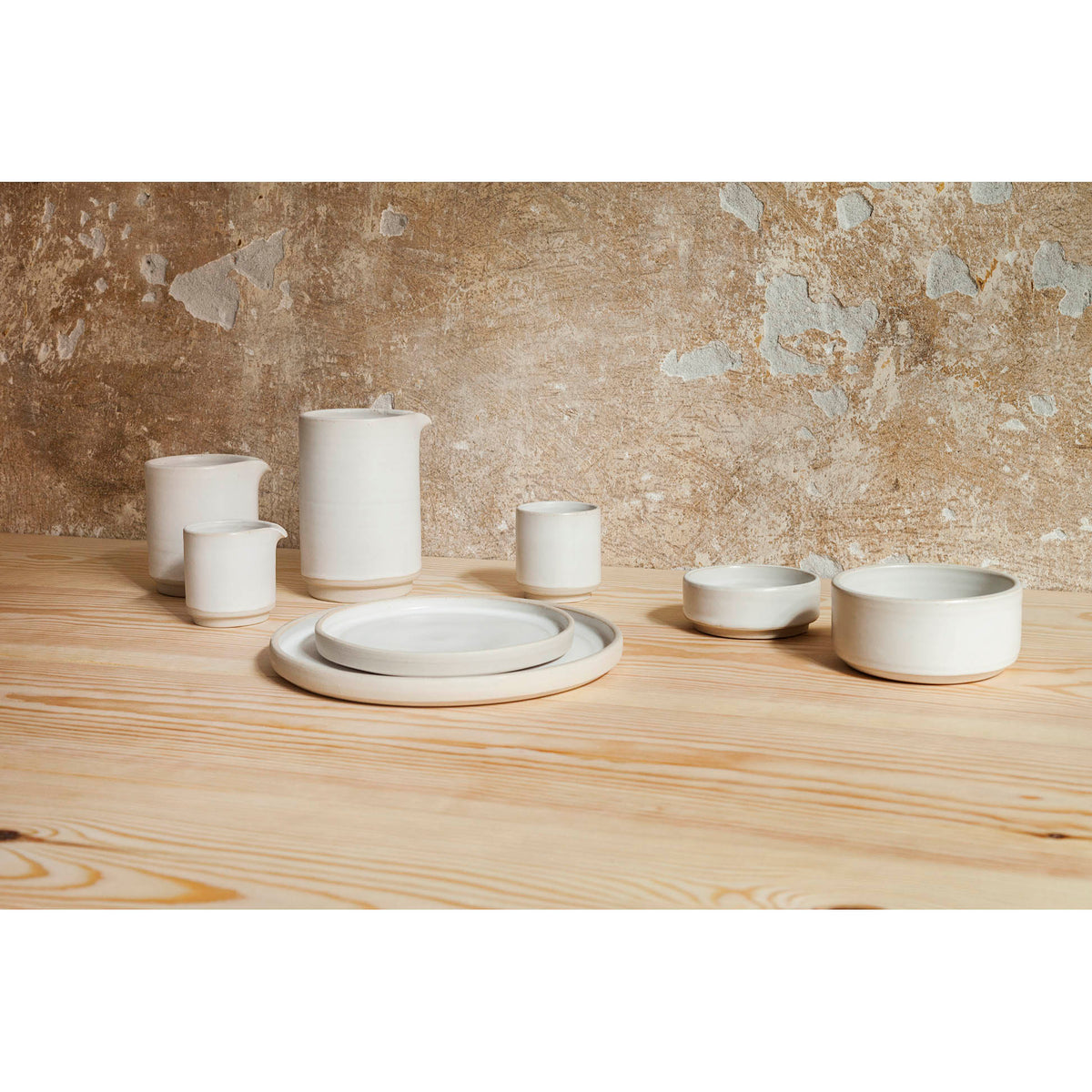 Otto Ceramic Plate Set of Two - White, Large