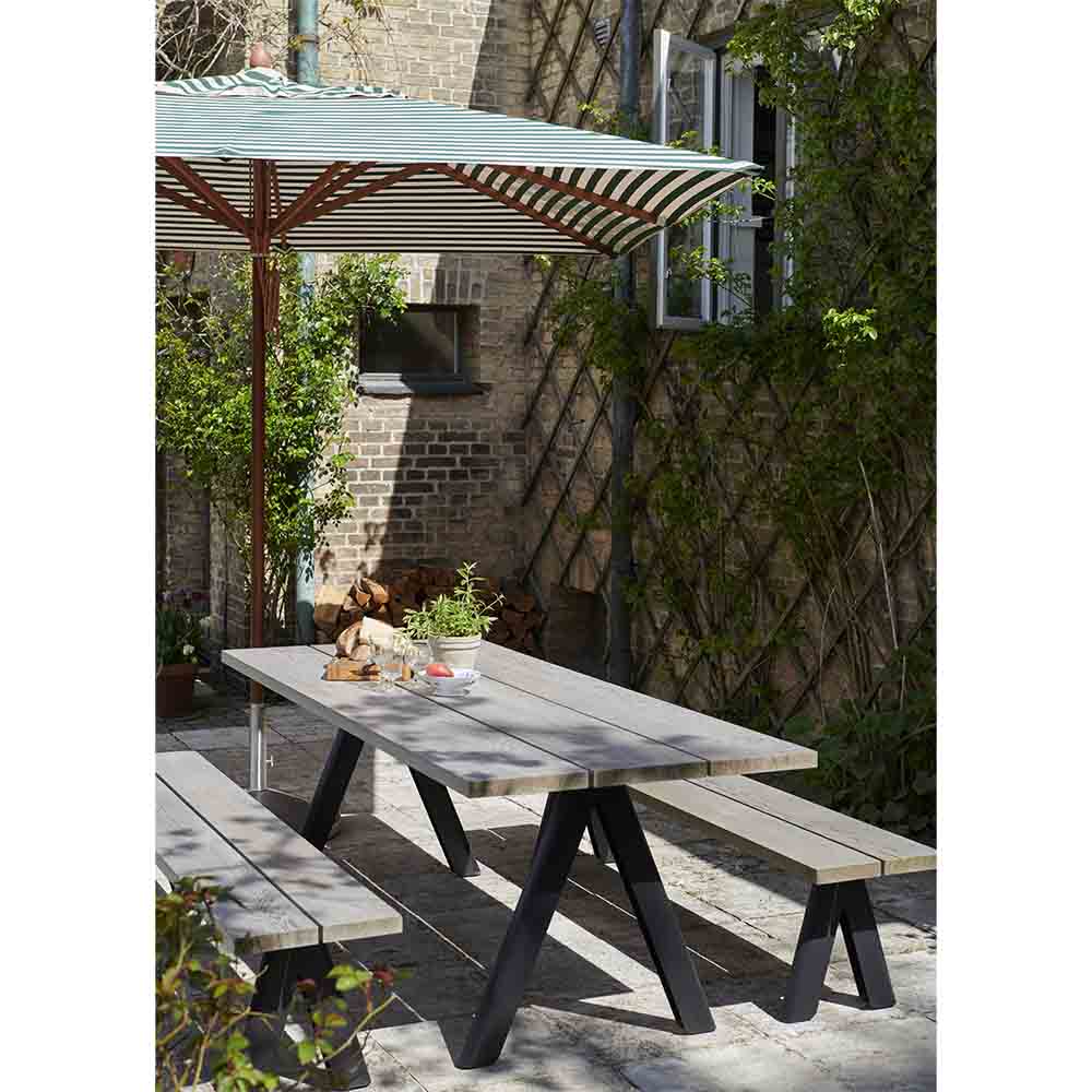 Overlap Outdoor Bench - Anthracite Black