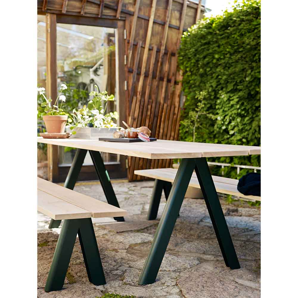Overlap Outdoor Bench - Hunter Green