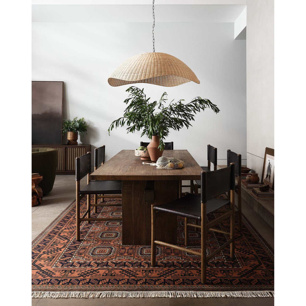 Overscale Woven Rattan Pendant - Natural Rattan