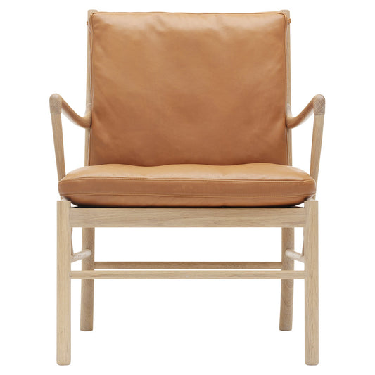 OW149 Lounge Colonial Chair - Leather Sif 95, Oak White Oil