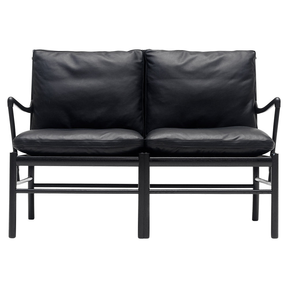OW449-2 Colonial Sofa - Leather Sif 98, Oak Black Painted