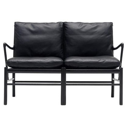 OW449-2 Colonial Sofa - Leather Sif 98, Oak Black Painted