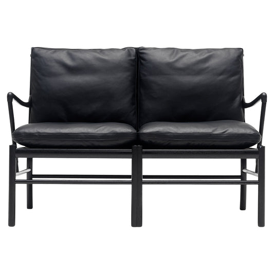 OW449-2 Colonial Sofa - Leather Sif 98, Oak Black Painted