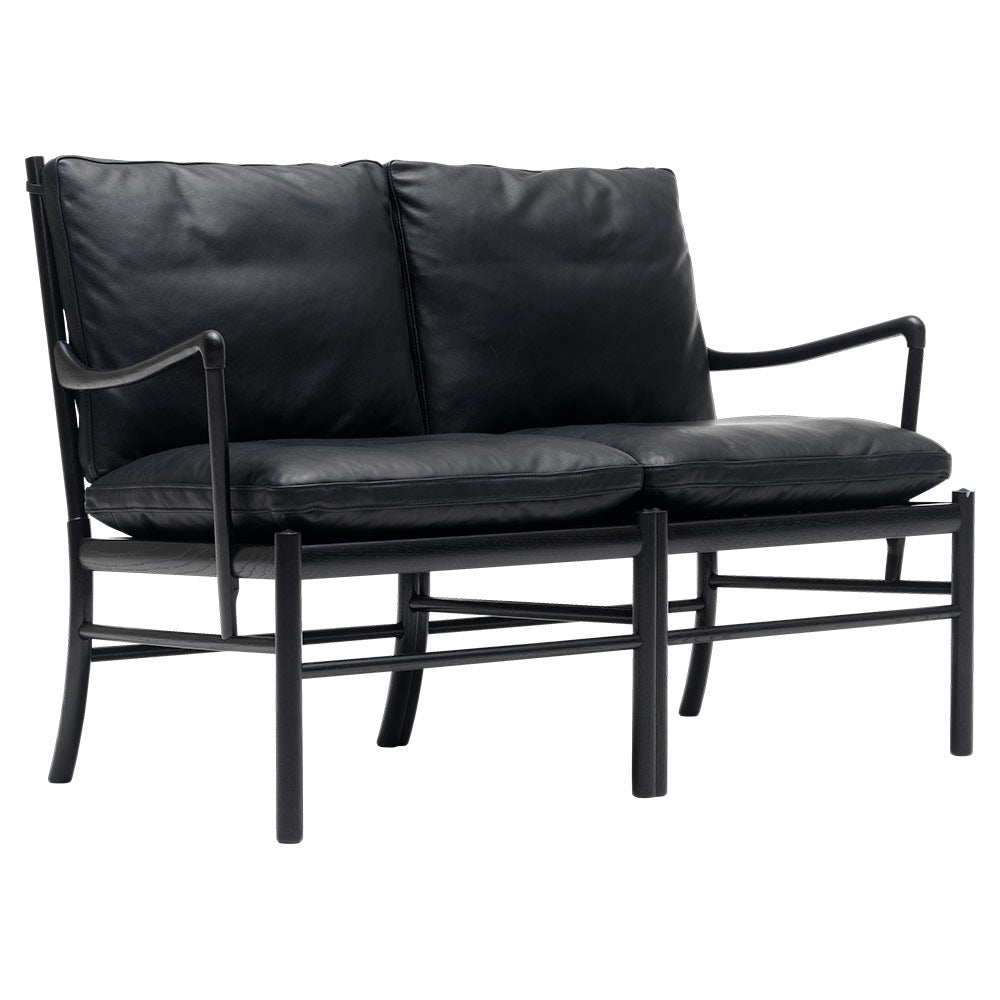 OW449-2 Colonial Sofa - Leather Sif 98, Oak Black Painted