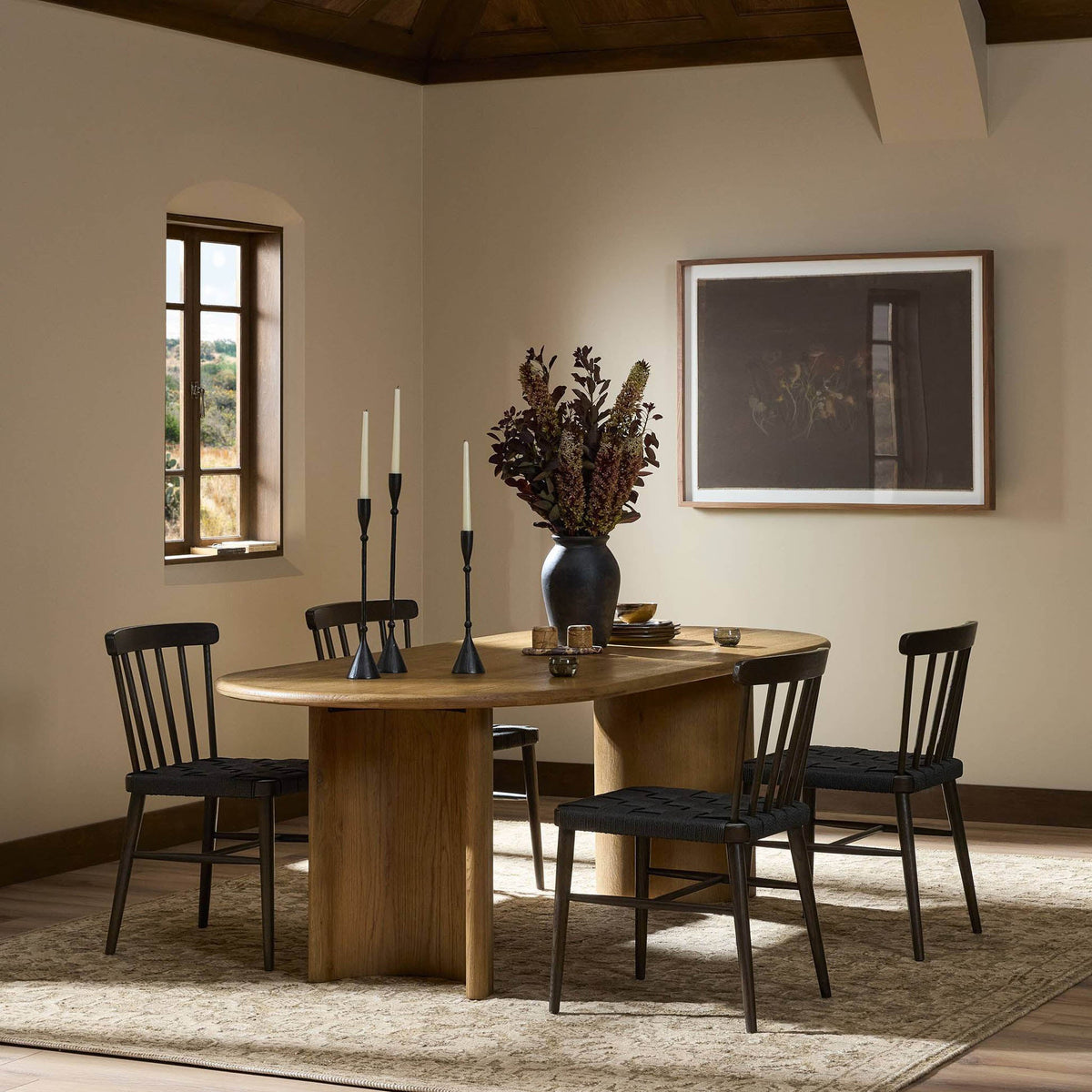Paden Dining Table - Worn Oak Veneer
