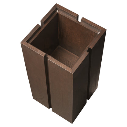 Parcel Pedestal - 23"H, Dark Stained Oak