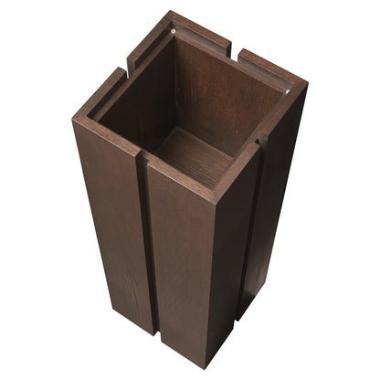 Parcel Pedestal - 35"H, Dark Stained Oak