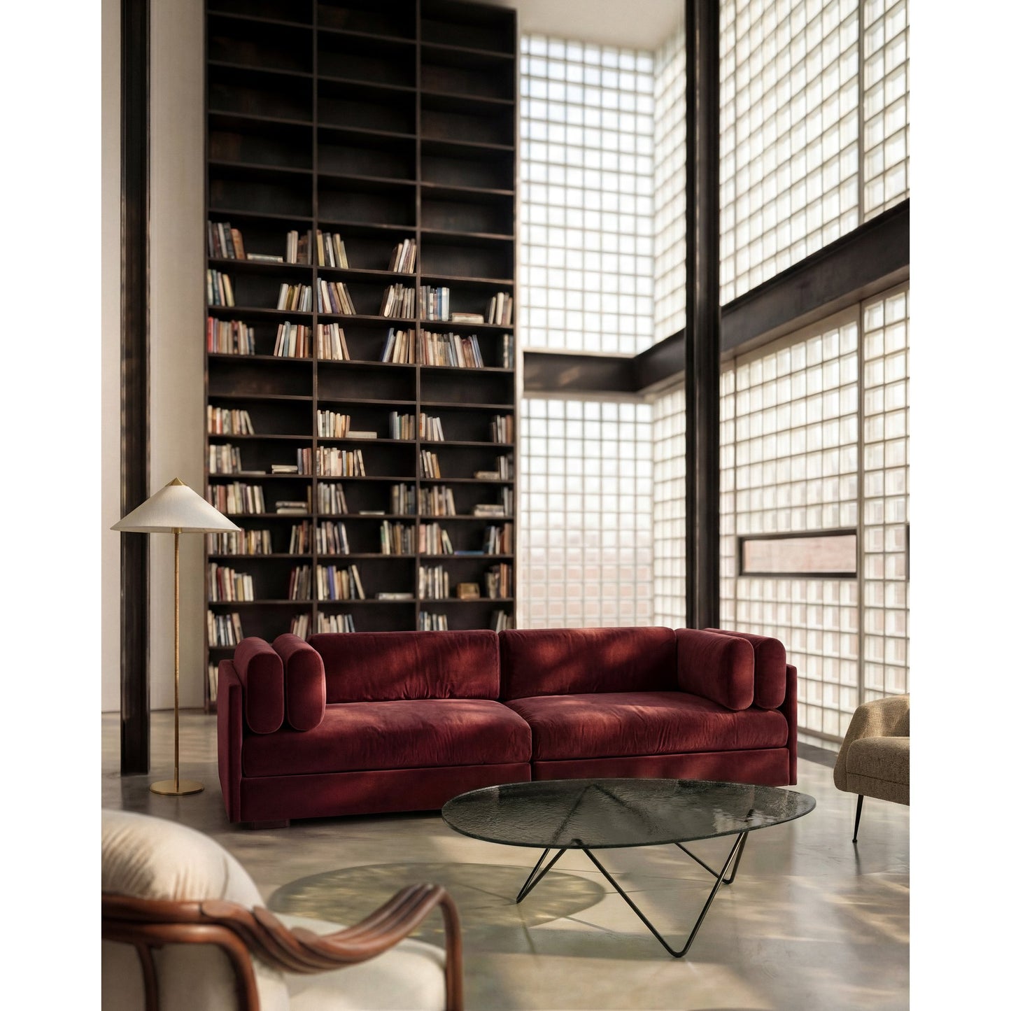 Pedrera Coffee Table - Transparent Glass, Black Base