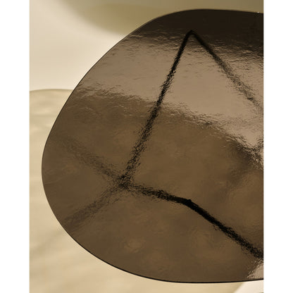 Pedrera Coffee Table - Transparent Glass, Black Base