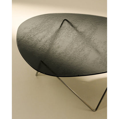Pedrera Coffee Table - Transparent Glass, Black Base