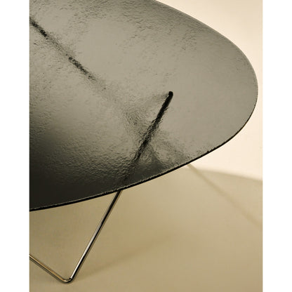 Pedrera Coffee Table - Transparent Glass, Black Base
