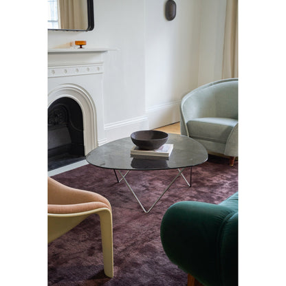 Pedrera Coffee Table - Transparent Glass, Black Base