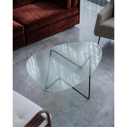 Pedrera Coffee Table - Transparent Glass, Black Base