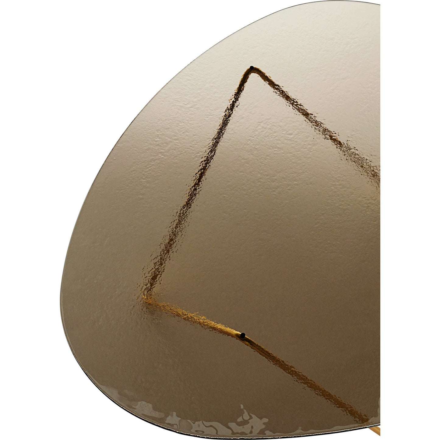 Pedrera Coffee Table - Bronze Structured Glass, Brass Base